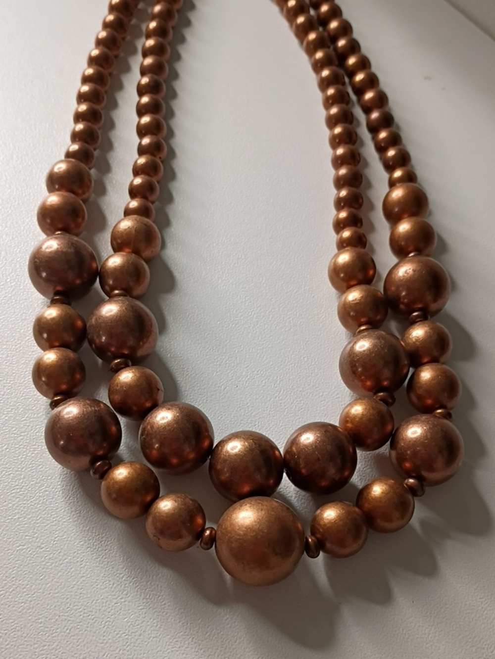 Classic Copper-Tone Beaded Necklace - Women Jewelry